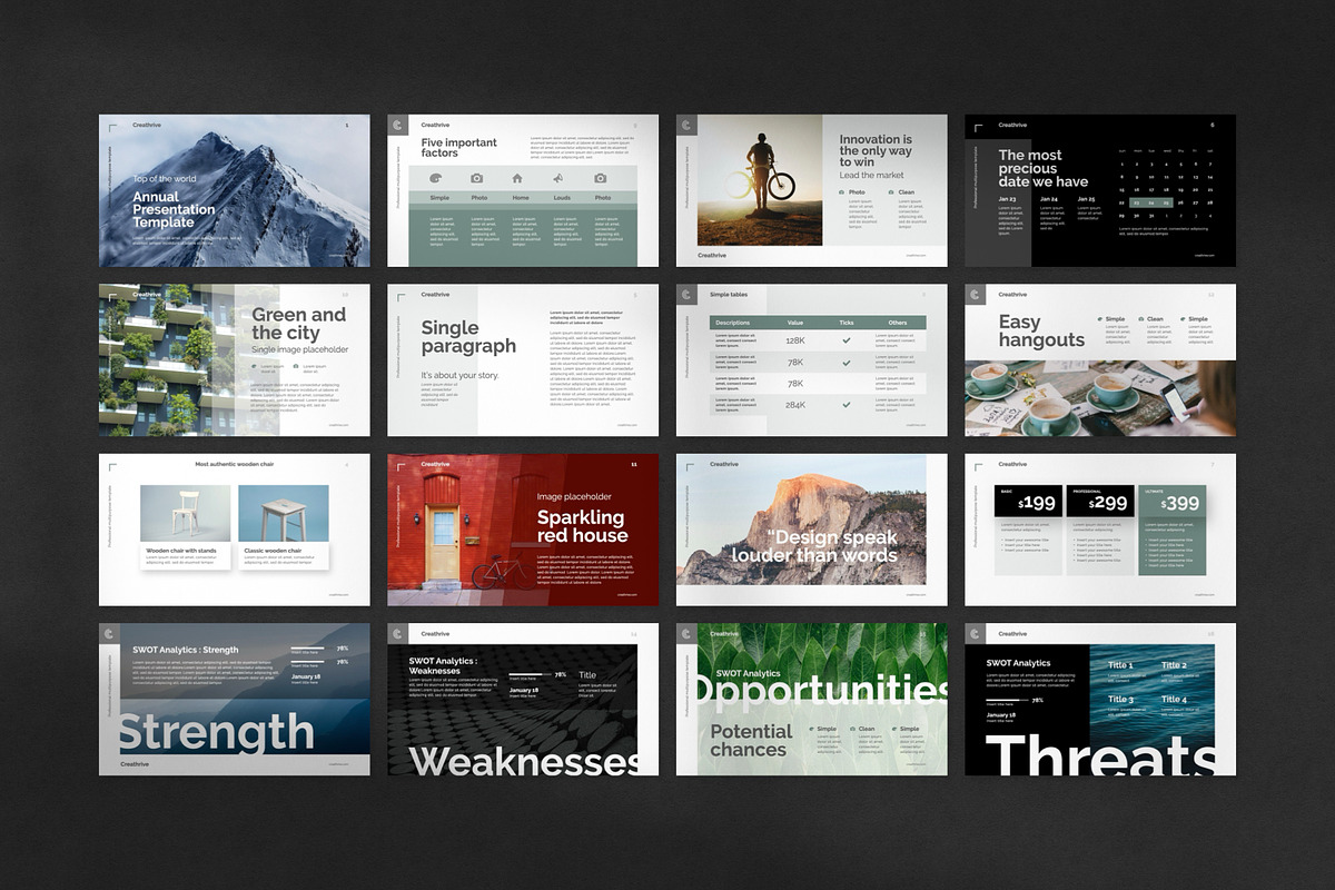 Annual PowerPoint Template, a Presentation Template by Creathrive Design (Photo 4 of 6)