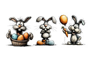 Funny Easter Bunny Clipart, an Illustration by Dream Creation (Thumbnail 7 of 7)