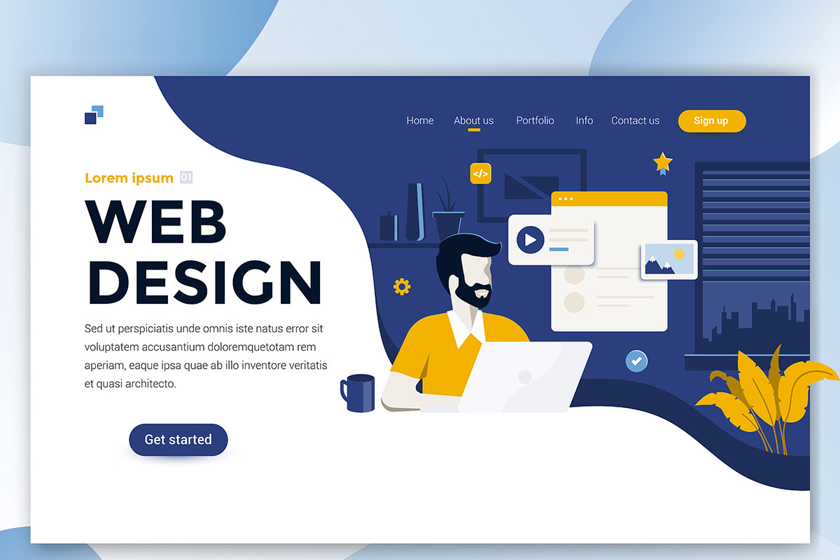 Landing page template on various top, a Food Illustration by Creative Graphics (Photo 10 of 12)