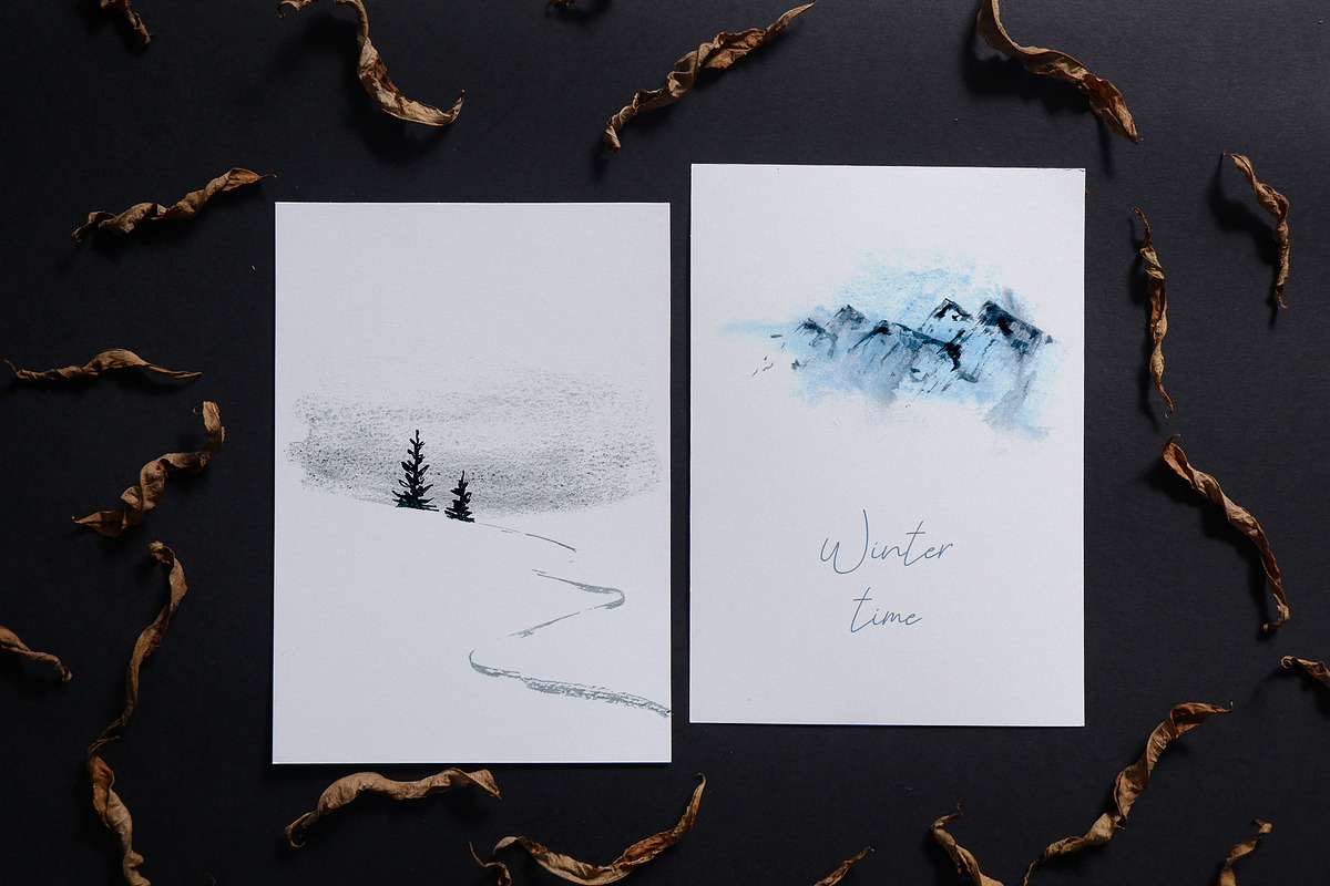 Watercolor Winter Clipart Landscape, an Object Graphic by NataliArkushArt (Photo 9 of 20)