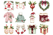 Baby First Christmas Clipart, a Seasonal Illustration by CitraGraphics (Thumbnail 2 of 5)