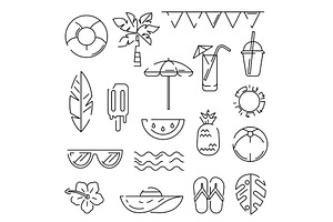 Set of summer items., an Object Illustration by incomible