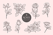 Rose flowers and logos collection, a Branding & Logo Template by Genestro Shop (Thumbnail 4 of 5)