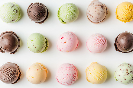Colorful variety of ice cream scoops, a Food & Drink Photo by Beautiful things