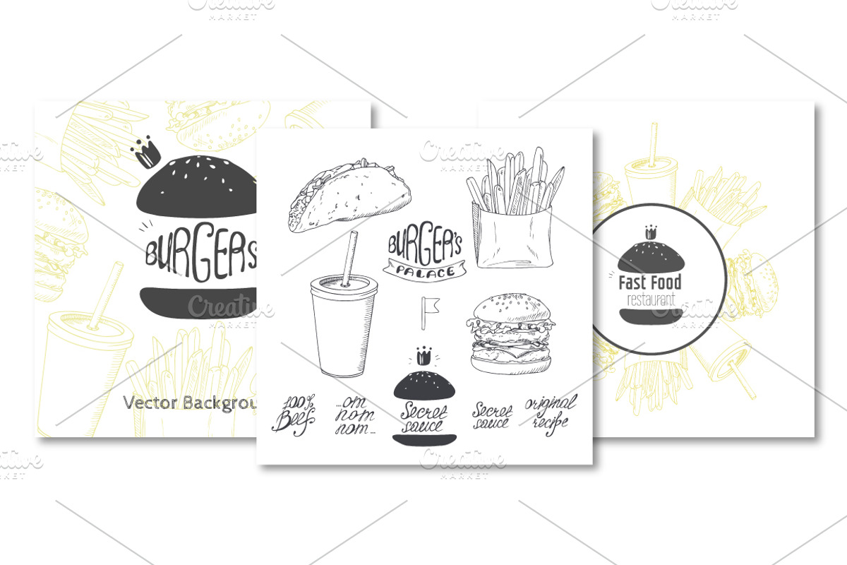 Fast food bundle, a Decorative Illustration by Zhemchuzhina (Photo 4 of 5)
