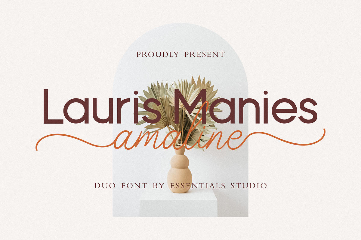 Lauris Manies Amaline - Duo Font, a Script Font by Essentials Studio (Photo 1 of 9)