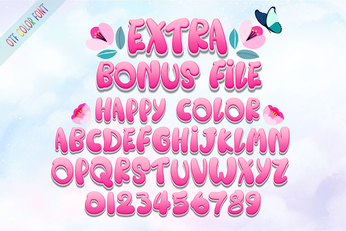 Happy Rainbow Family Font, a Handwritten Font by Nobu Collections (Photo 10 of 11)