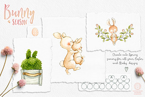 Bunny Season Watercolor Illustration