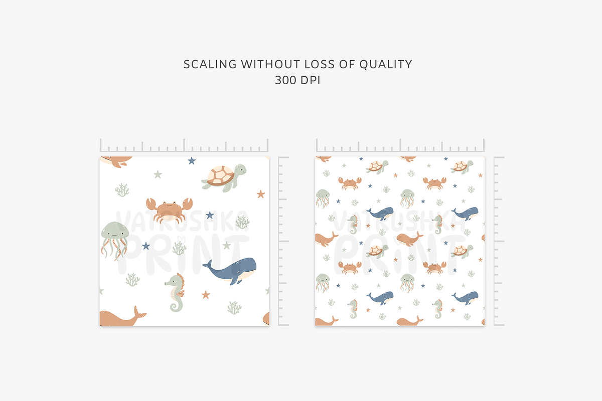 Sea patterns collection for fabric, a Pattern Graphic by vatrushkaprint_store (Photo 4 of 5)