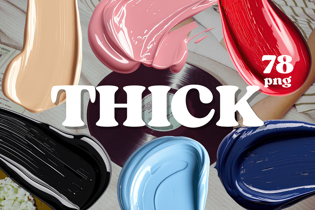 78 High-Res Thick Paint Strokes, an Object Graphic by Kat Anti (Photo 1 of 6)