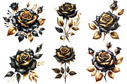 Black and Gold Rose Clipart, an Illustration by Designworld (Thumbnail 5 of 6)