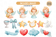 Watercolor Whimsical Angels Clipart, an Illustration by TatiMockup (Thumbnail 3 of 4)