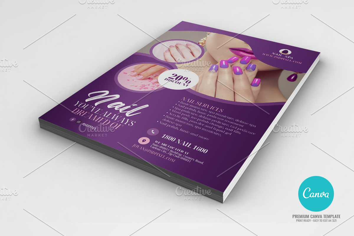 Nail Salon Promotional Canva Flyer, a Flyer Template by PSDPixel (Photo 2 of 4)