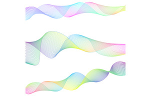 Colorful Abstract Wave Lines on, an Illustration by piter.goskov