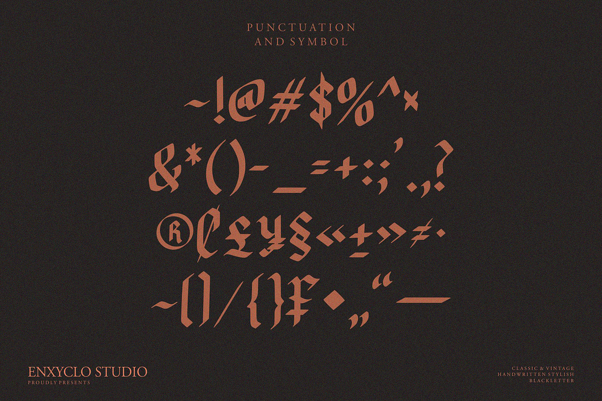 NCL Fegakines - Stylish Blackletter, a Blackletter Font by Enxyclo Studio (Photo 13 of 15)