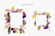 Watercolor Plum Bouquet Clipart, a Decorative Illustration by ThaismotaCreativeCo (Thumbnail 7 of 12)