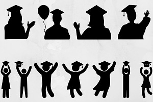 Students and Celebration Silhouette, an Education Illustration by newminddesign