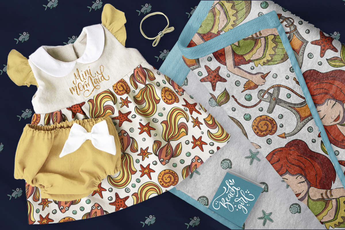 Mini Mermaid. Big Graphic Pack., a Seasonal Illustration by Red Ink (Photo 10 of 10)