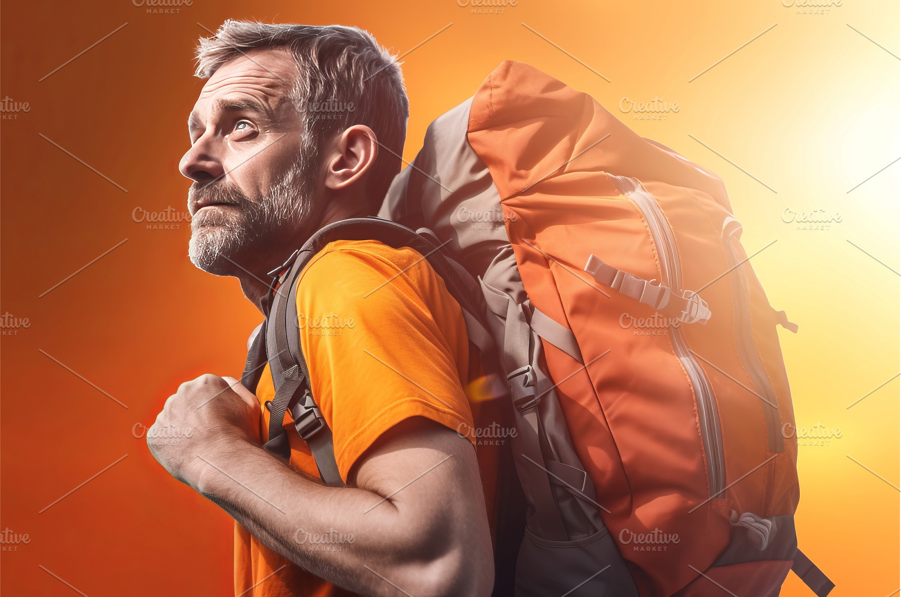 Man lifting travelling backpack, a Sports & Recreation Photo by Ylivdesign