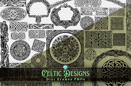 Celtic Designs Digi Stamps PNGs