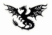 Fierce Black Dragon Emblem Bundle, an Illustration by Designs_River (Thumbnail 4 of 9)