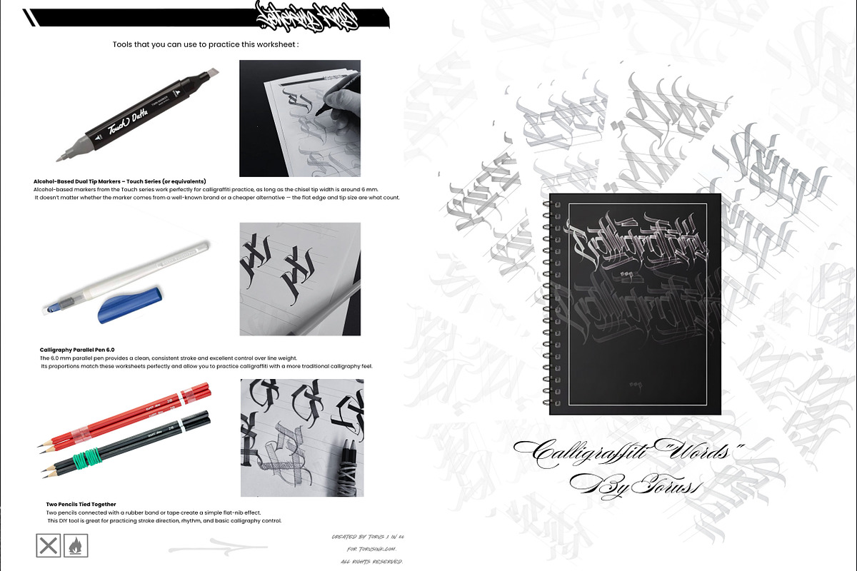 Calligraffiti Worksheet by Torus1, an Education Illustration by Torus1 (Photo 2 of 4)