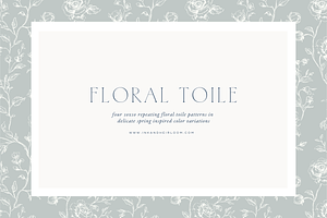 Pastel Floral Toile Digital Paper