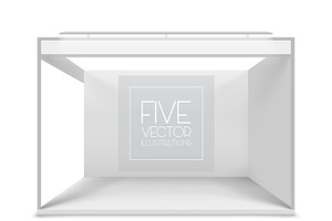 Blank white trade stands, an Object Illustration by majcot