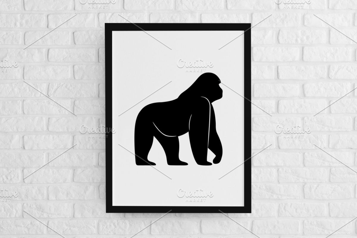Gorilla Silhouette SVG, an Animal Illustration by newminddesign (Photo 2 of 3)