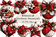 Christmas Whimsical Ornament Clipart, a Seasonal Illustration by Creative Art (Thumbnail 1 of 7)