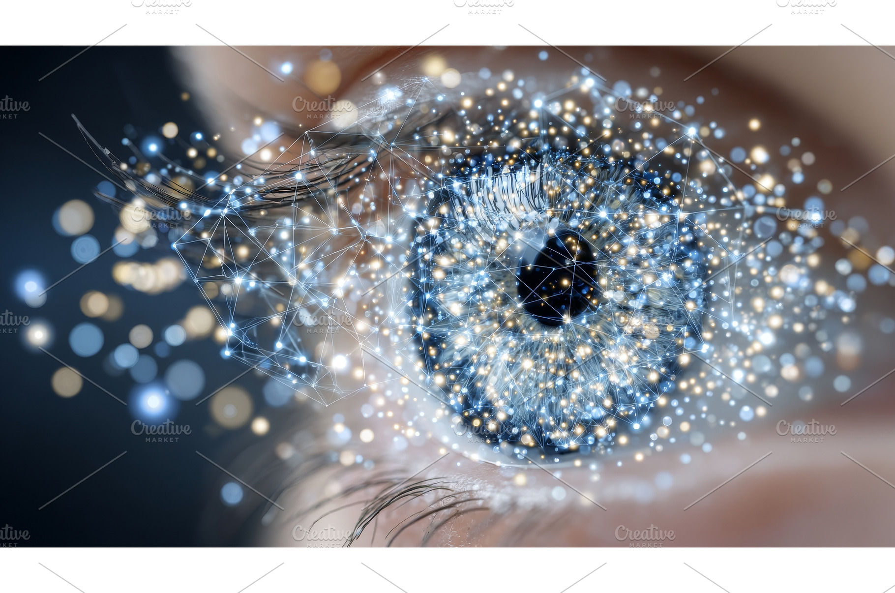 An eye with a blue hue and a black, a Technology Photo by ZinetroN