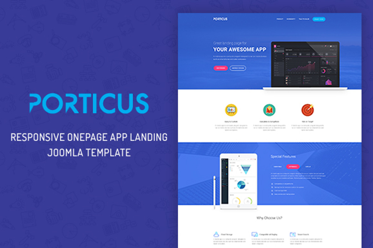 Porticus Onepage Startup App Theme, a Websites & App Template by zootemplate