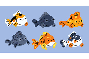 Cute goldfish breeds. Different