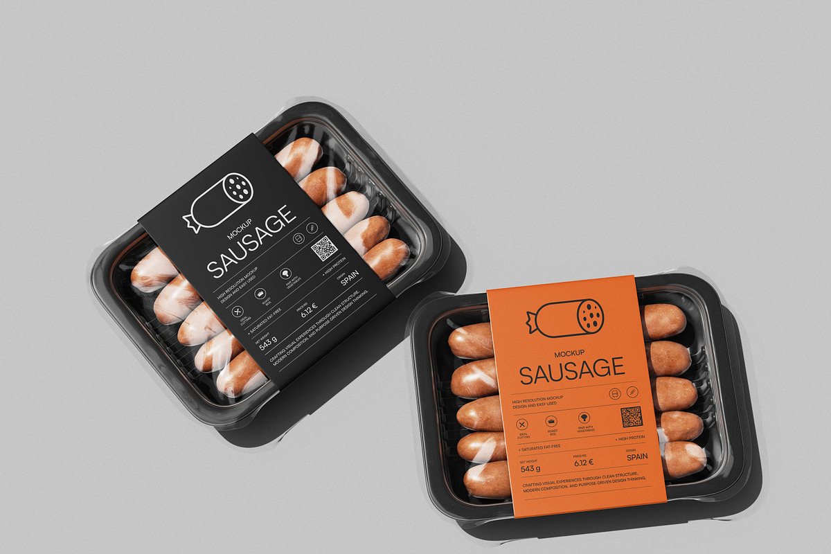 Sausage Packaging Mockup, a Packaging Mockup by Brand Earth (Photo 2 of 4)