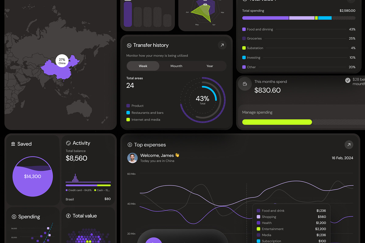 Dashboard & Banking Charts Bundle, an UI Kit Template by VladTyzun (Photo 2 of 9)