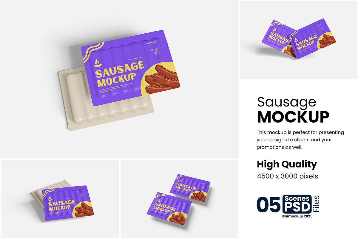 Sausage Mockup, a Product Mockup by bimockup (Photo 1 of 6)