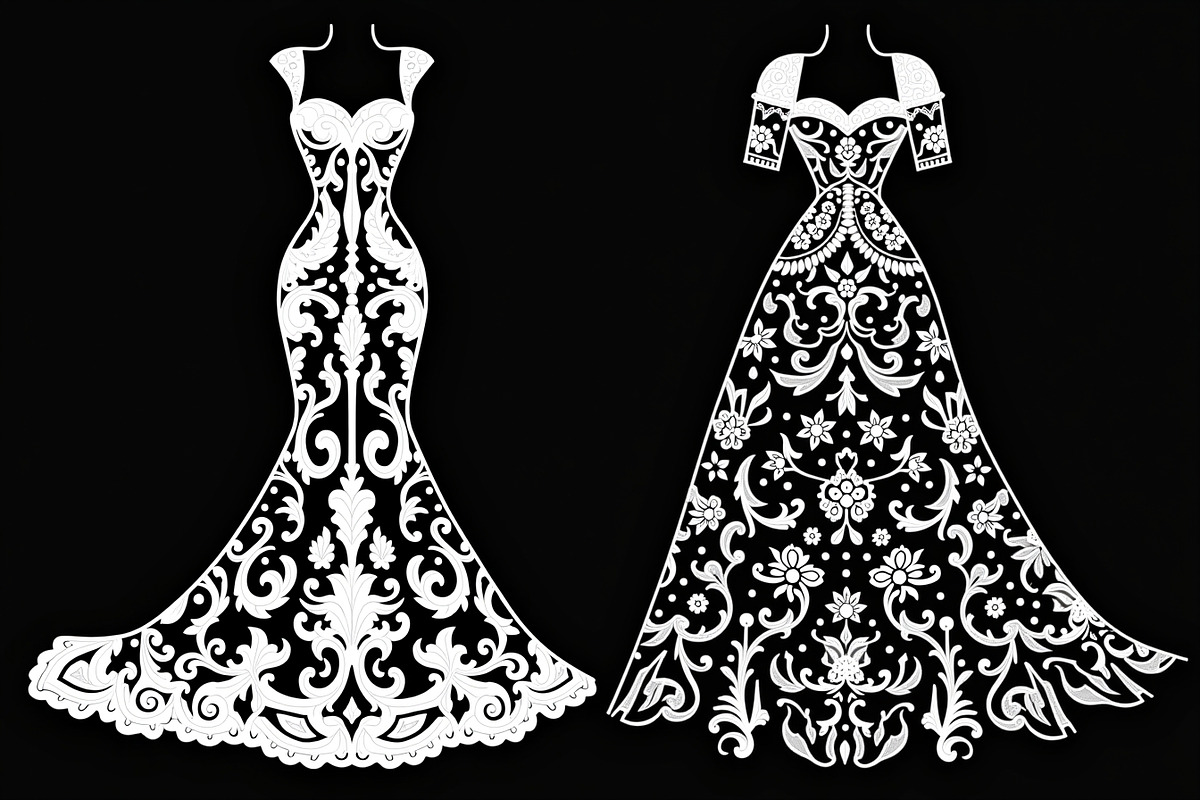Wedding Dress Vector Pack, an Illustration by Gaye Art (Photo 8 of 21)