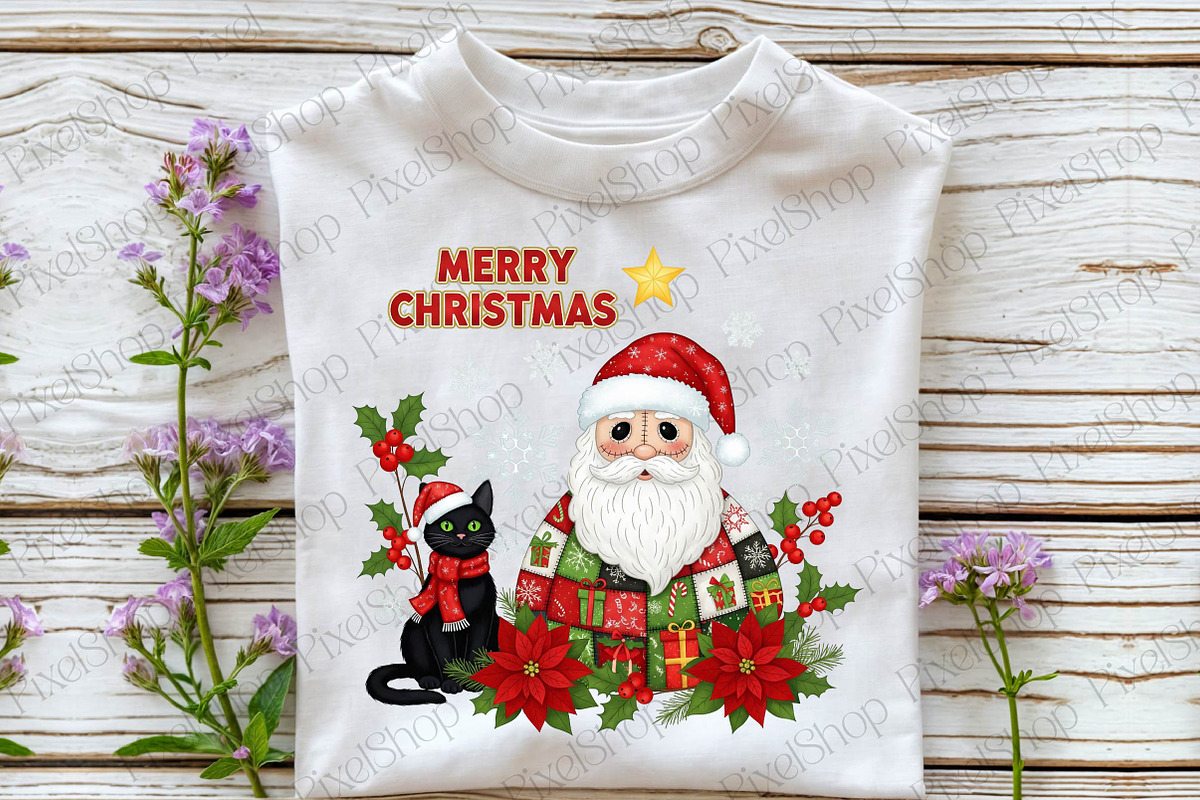 Merry Christmas Patchwork Santa, an Illustration by DreamPrint404 (Photo 4 of 4)