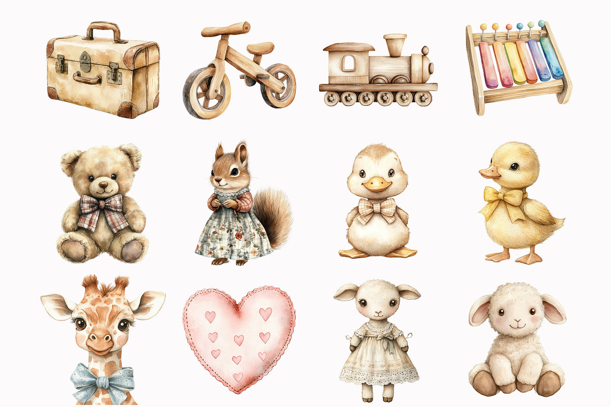 Vintage Toys Clipart, an Illustration by Design Market (Photo 5 of 5)