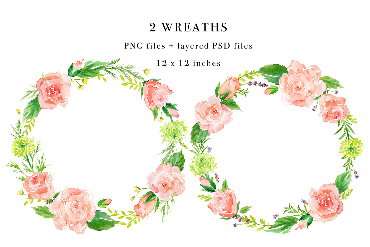 Soft Florals Watercolor Design Set, an Illustration by Art by Lin (Photo 4 of 7)