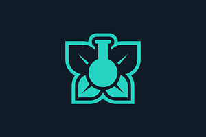 leaf butterfly chemical tube logo, a Branding & Logo Template by Rasagama Studio