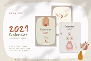 2021 Wall Calendar Cute Illustration, a Templates & Theme by Kalstud (Thumbnail 1 of 8)
