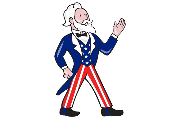 American Uncle Sam Waving Hand, an Illustration by patrimonio