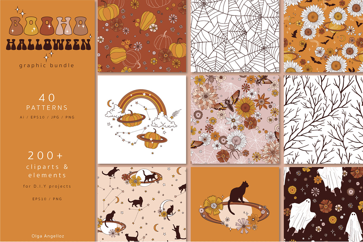 Boho Halloween Autumn graphic set, a Pattern Graphic by @olga.angelloz (Photo 15 of 15)