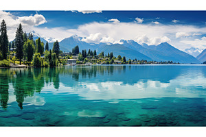 water lake city ai generated, a Sports & Recreation Photo by pikepicture