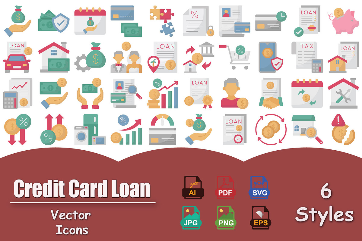 Credit Card Loan Vector Icons Set, an Outline Icon by Vector Portal (Photo 1 of 5)