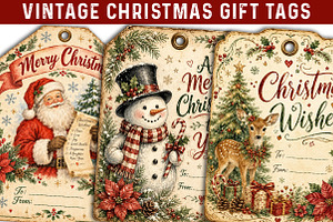 Christmas Gift Tags, Christmas PNG, a Work Illustration by SinaCreation