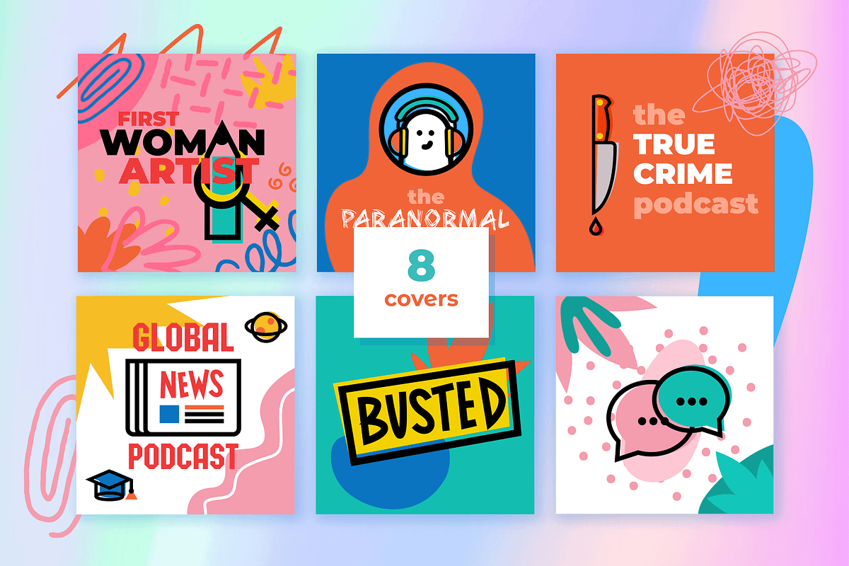 Podcast cover icons set, an Outline Icon by PixelAesthetic (Photo 3 of 5)