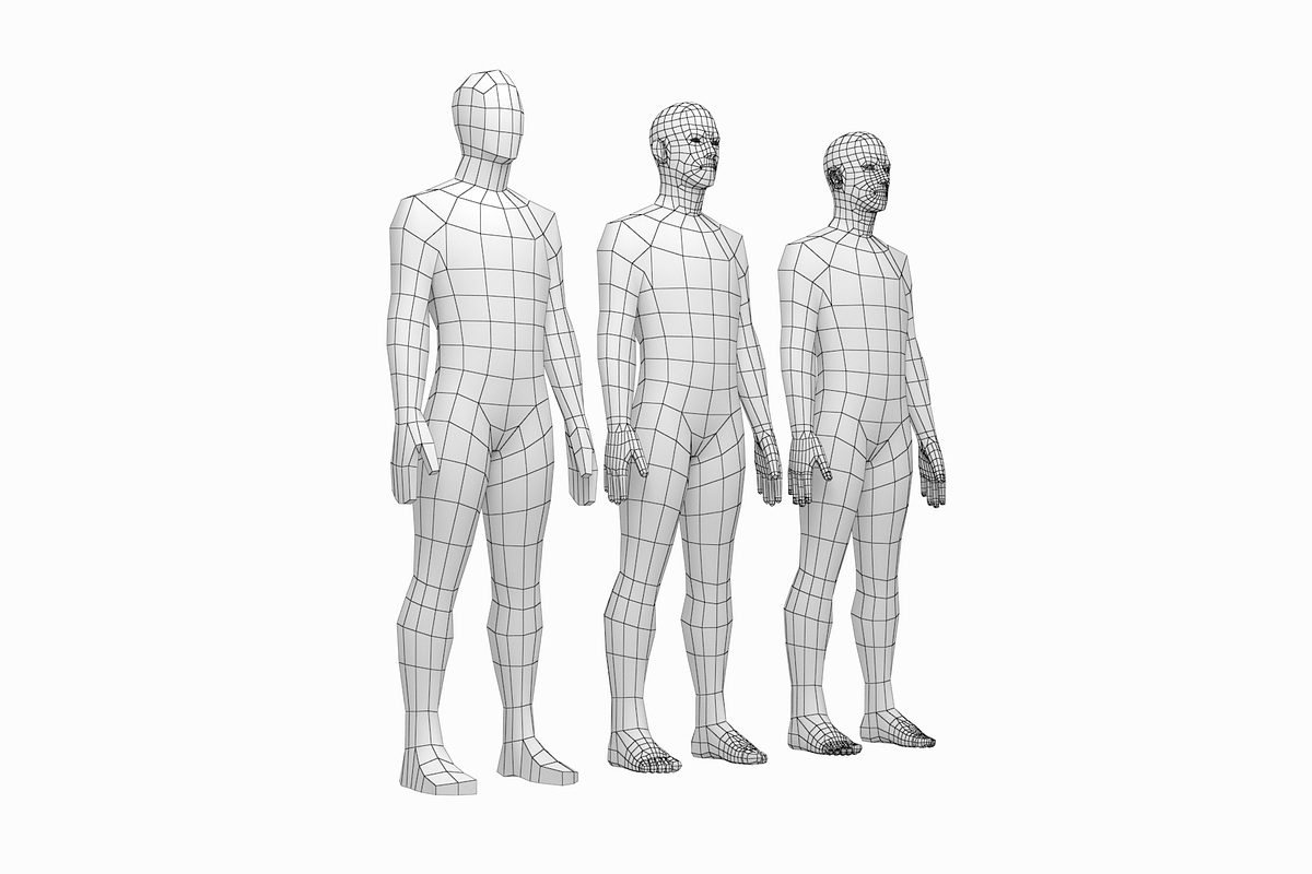 Male Low Poly Base Mesh Rest Pose, a Characters & Person 3D Model by VK Studio (Photo 2 of 9)