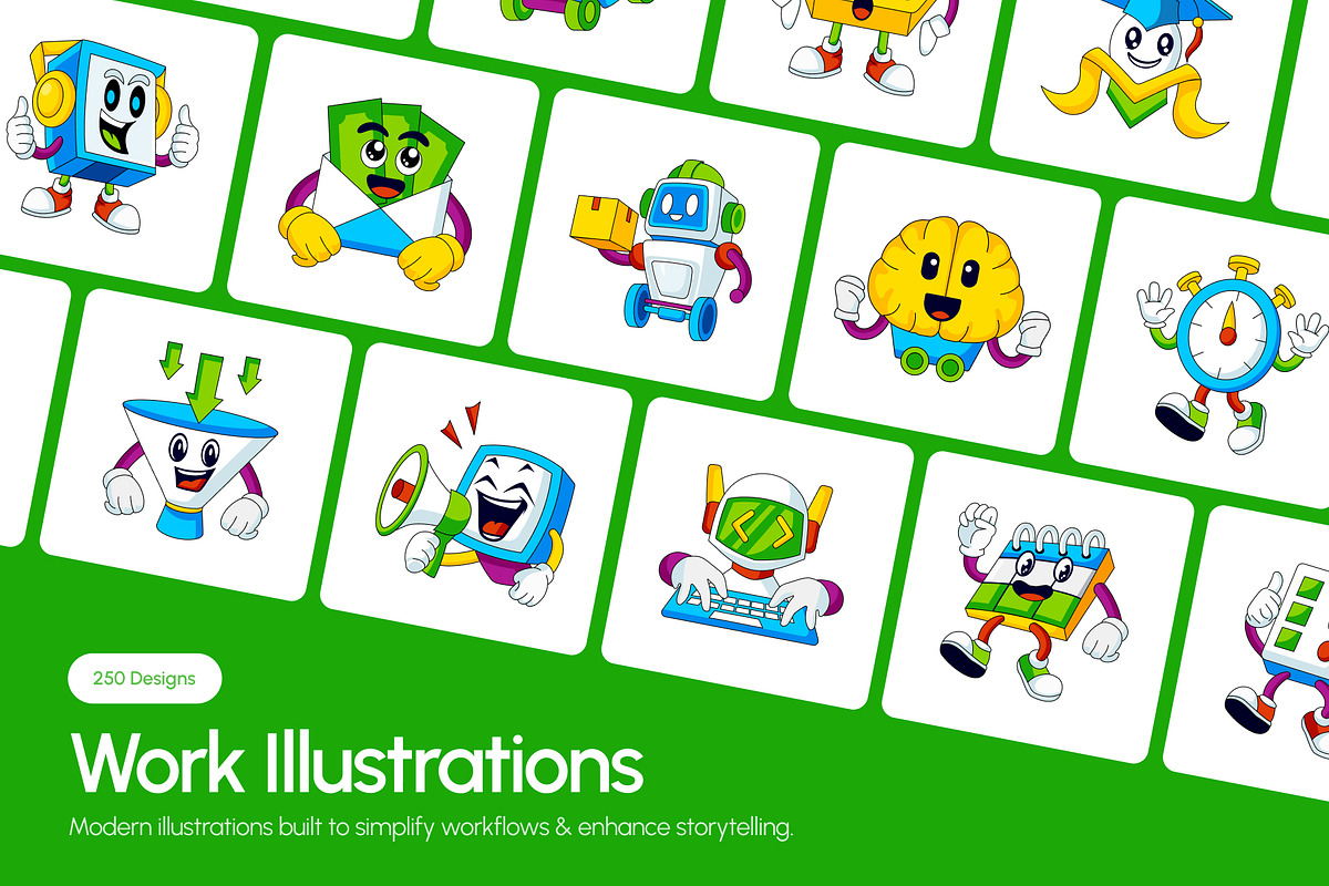 250 Work Illustrations, a Work Illustration by Vectors Market (Photo 1 of 15)